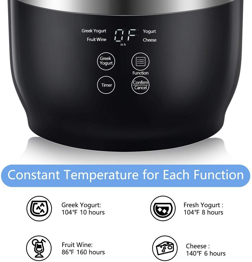 Greek Yogurt Maker with Stainless Steel Inner Pot