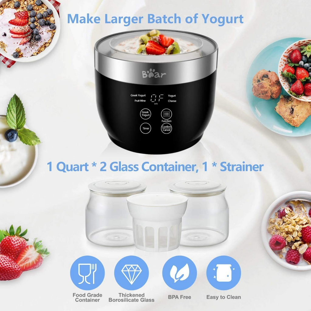Greek Yogurt Maker with Stainless Steel Inner Pot